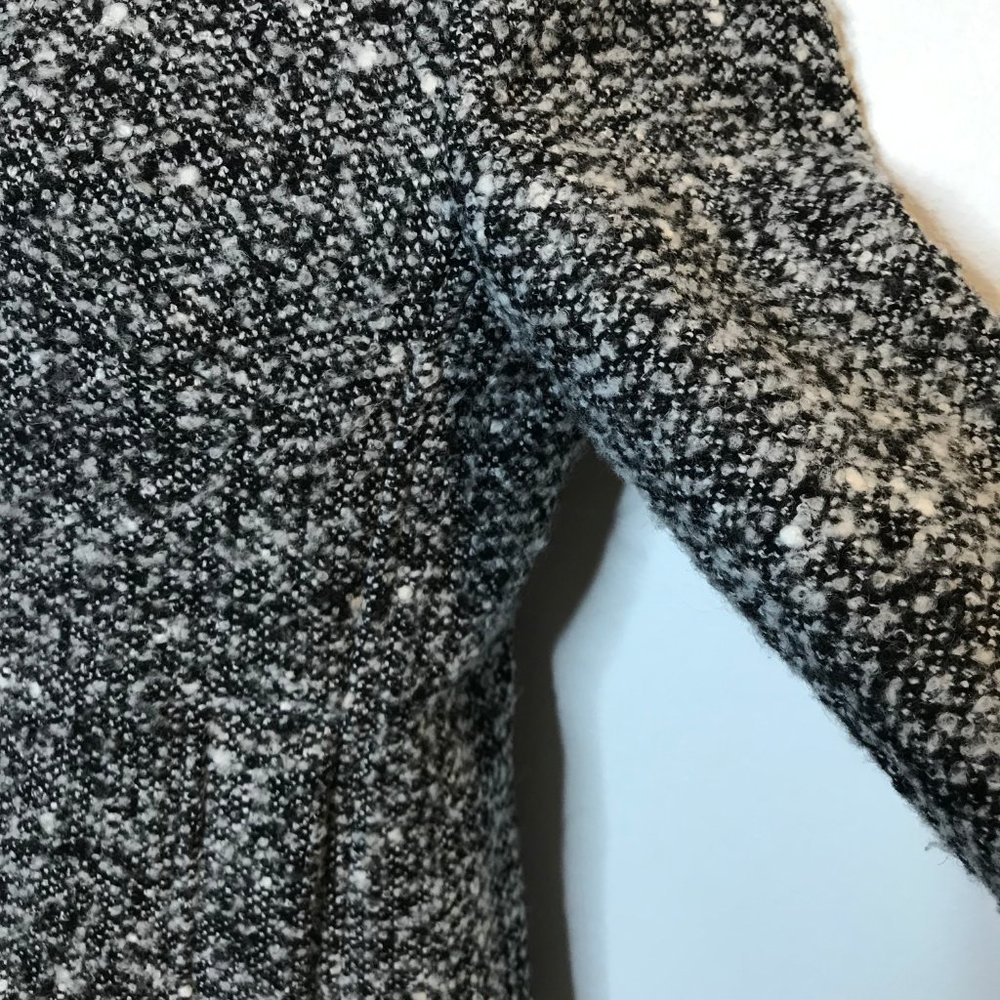 Banana Republic Blazer Jacket 2 / XS Wool Blend Tweed Gray Black Knit Zip Front - Picture 5 of 11